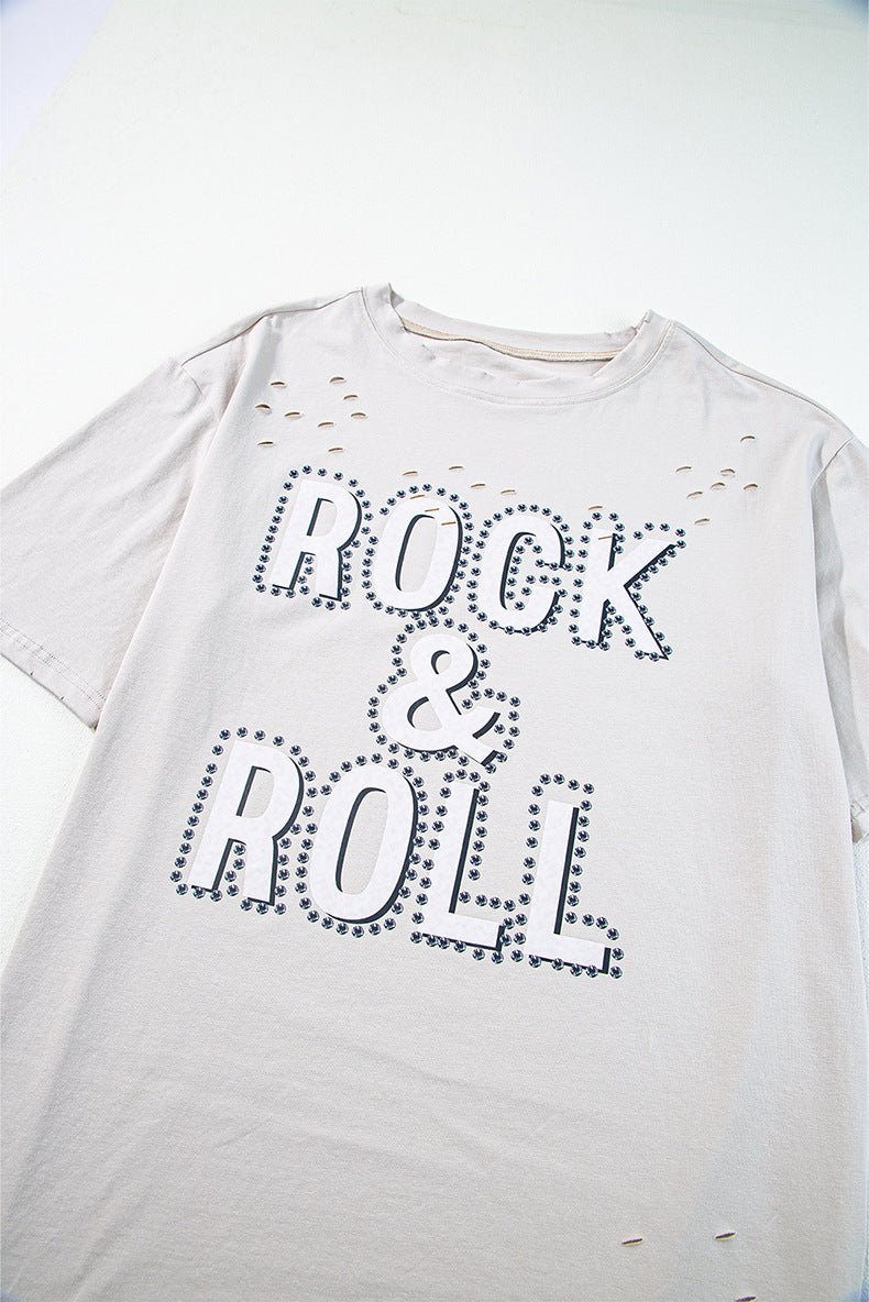 Unisex Ripped T-Shirt - Trendy Gray Loose - MRC STORET-ShirtsMy StoreUnisex Ripped T-Shirt - Trendy Gray Loose My Store MRC STORECJCS235324603CXGrayL