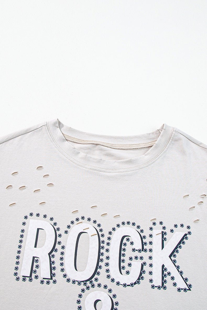 Unisex Ripped T-Shirt - Trendy Gray Loose - MRC STORET-ShirtsMy StoreUnisex Ripped T-Shirt - Trendy Gray Loose My Store MRC STORECJCS235324603CXGrayL