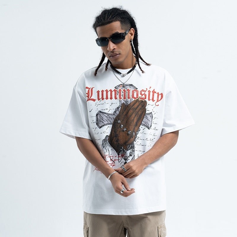 Men’s Vintage T-Shirt - Cross Letter Print - MRC STORET-ShirtsMy StoreMen’s Vintage T-Shirt - Cross Letter Print My Store MRC STORECJYH229714703CXWhiteL