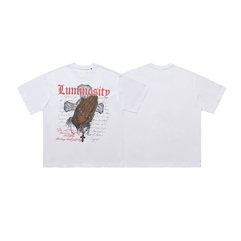 Men’s Vintage T-Shirt - Cross Letter Print - MRC STORET-ShirtsMy StoreMen’s Vintage T-Shirt - Cross Letter Print My Store MRC STORECJYH229714703CXWhiteL