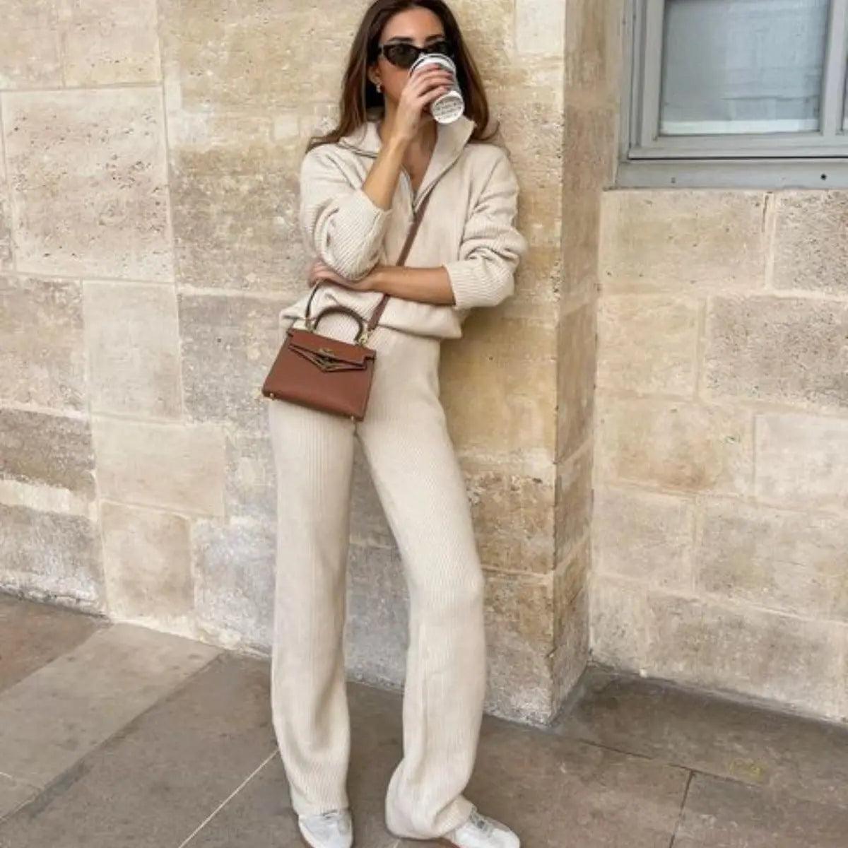 Comfortable Lapel Long Sleeve Pants Suit - MRC STORETopMy StoreComfortable Lapel Long Sleeve Pants Suit - MRC STOREMRC STORECJMY211114103CXGrayL