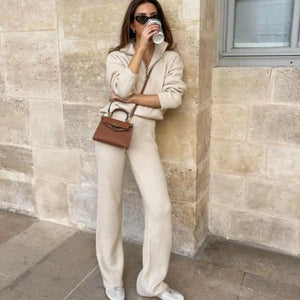 Comfortable Lapel Long Sleeve Pants Suit - MRC STORETopMy StoreComfortable Lapel Long Sleeve Pants Suit - MRC STOREMRC STORECJMY211114103CXGrayL