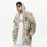 Graffiti Print Hooded Sweatshirt - MRC STORETopMy StoreGraffiti Print Hooded Sweatshirt - MRC STOREMRC STORECJWY200377903CXApricotL