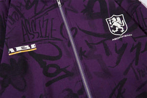 Graffiti Print Hooded Sweatshirt - MRC STORETopMy StoreGraffiti Print Hooded Sweatshirt - MRC STOREMRC STORECJWY200377908HSPurpleL