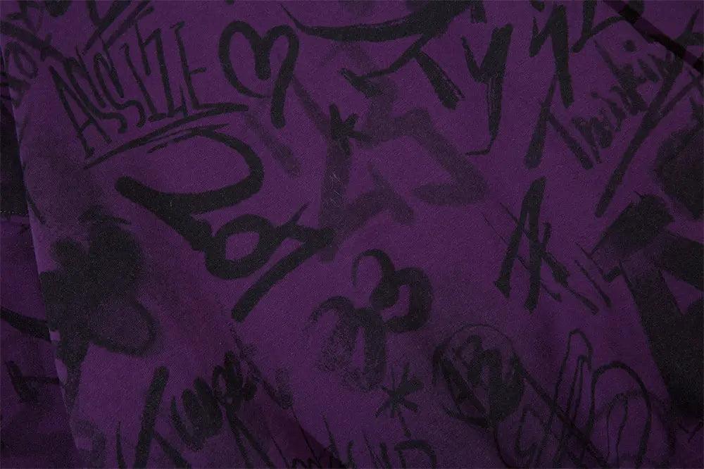 Graffiti Print Hooded Sweatshirt - MRC STORETopMy StoreGraffiti Print Hooded Sweatshirt - MRC STOREMRC STORECJWY200377908HSPurpleL