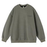Apricot retro print crew neck sweatshirt by My Store, loose fit top with vintage-inspired design and comfortable fabric.