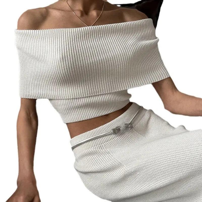 Slim Fit Crop Top & High Waist Woolen Skirt Set - MRC STORETopMy StoreSlim Fit Crop Top & High Waist Woolen Skirt Set - MRC STOREMRC STORECJLS211707303CXApricotL