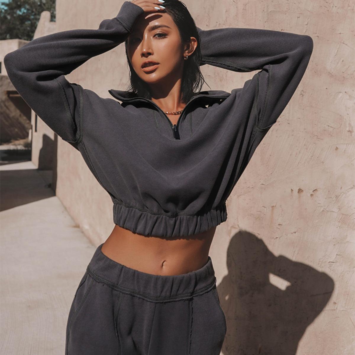 Turtleneck Zipper Sweatshirt – Loose Pants Set - MRC STORETopMy StoreLong Sleeve Turtleneck Zipper Sweatshirt with Loose Straight - Leg Pants - Stylish & Comfortable - MRC STOREMRC STORECJTZ208976907GTApricotL