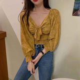 V Neck Chiffon Blouse - MRC STOREtopMy StoreV Neck Chiffon BlouseMRC STORECJNSSYCS06984-YellowYellow