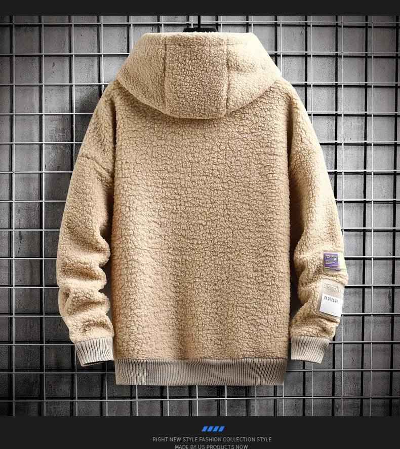 Cozy Sherpa Fleece Hoodie with Utility Patch Detail - MRC STORETopMy StoreCozy Sherpa Fleece Hoodie with Utility Patch DetailMRC STORECJWY206895122VECamelL