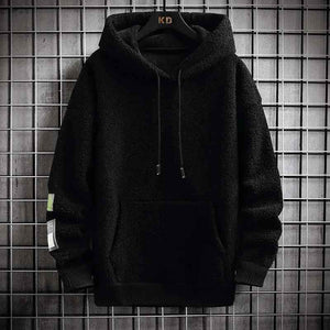 Cozy Sherpa Fleece Hoodie with Utility Patch Detail - MRC STORETopMy StoreCozy Sherpa Fleece Hoodie with Utility Patch DetailMRC STORECJWY206895112LOBlackL