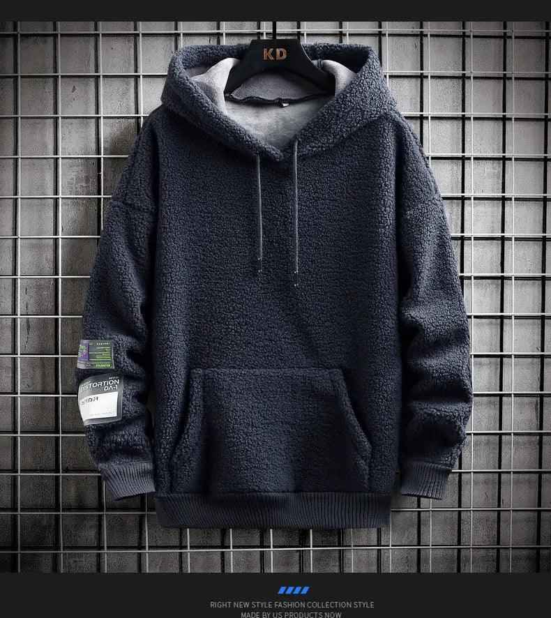 Cozy Sherpa Fleece Hoodie with Utility Patch Detail - MRC STORETopMy StoreCozy Sherpa Fleece Hoodie with Utility Patch DetailMRC STORECJWY206895112LOBlackL