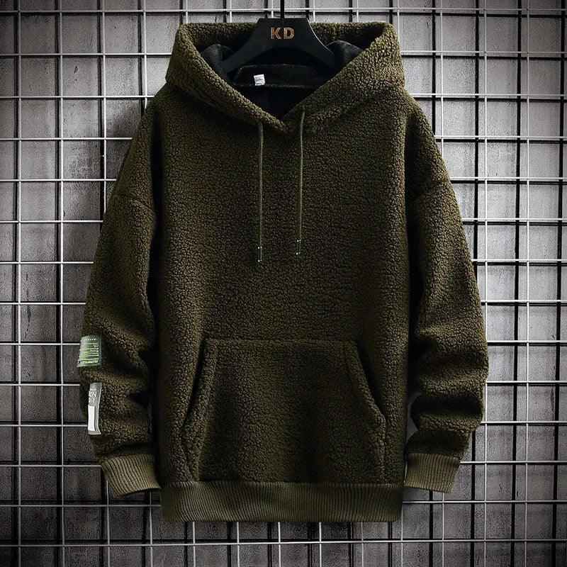 Cozy Sherpa Fleece Hoodie with Utility Patch Detail - MRC STORETopMy StoreCozy Sherpa Fleece Hoodie with Utility Patch DetailMRC STORECJWY206895117QJArmy GreenL
