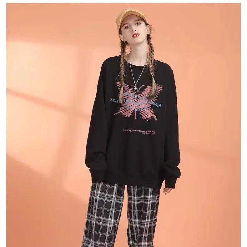 Loose Fit Animal Print Sweater - MRC STORETopMy StoreLoose Fit Animal Print Sweater - MRC STOREMRC STORECJWY199390415OLBlackL