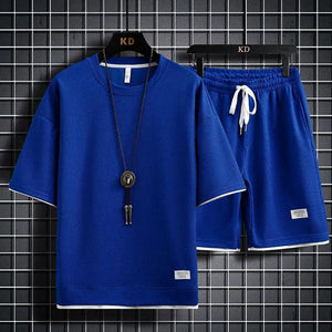 Fashion Solid Color T-Shirt Set - MRC STORETopMy StoreFashion Solid Color T-Shirt Set - MRC STOREMRC STORECJDS147917631EVBlueS