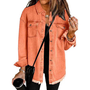 Denim Lapel Top – Casual Style - MRC STORETopMy StoreDenim Lapel Top – Casual StyleMRC STORECJYD210966725YBWhite2XL