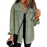 Denim Lapel Top – Casual Style - MRC STORETopMy StoreDenim Lapel Top – Casual StyleMRC STORECJYD210966720TGGreen2XL