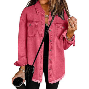 Denim Lapel Top – Casual Style - MRC STORETopMy StoreDenim Lapel Top – Casual StyleMRC STORECJYD210966720TGGreen2XL