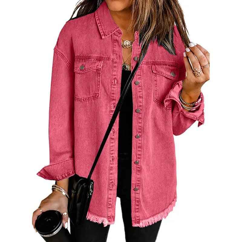 Denim Lapel Top – Casual Style - MRC STORETopMy StoreDenim Lapel Top – Casual StyleMRC STORECJYD210966720TGGreen2XL