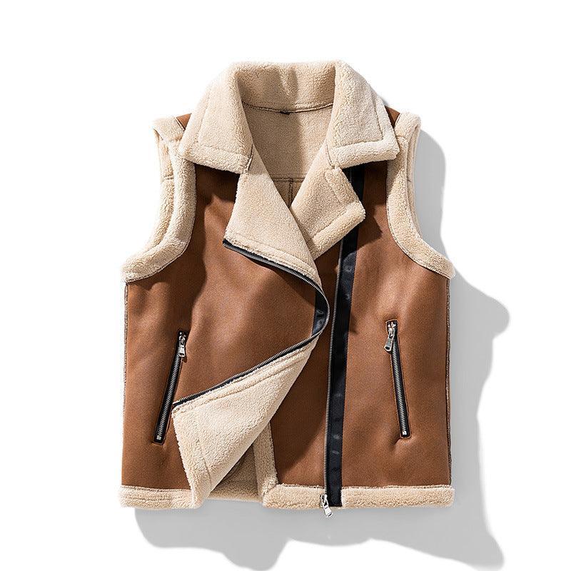 Lambswool Fleece lined Winter Vest Thickened Casual Cardigan - MRC STORETopMy StoreLambswool Fleece lined Winter Vest Thickened Casual Cardigan - MRC STOREMRC STORECJYD190802216PKBrown2XL
