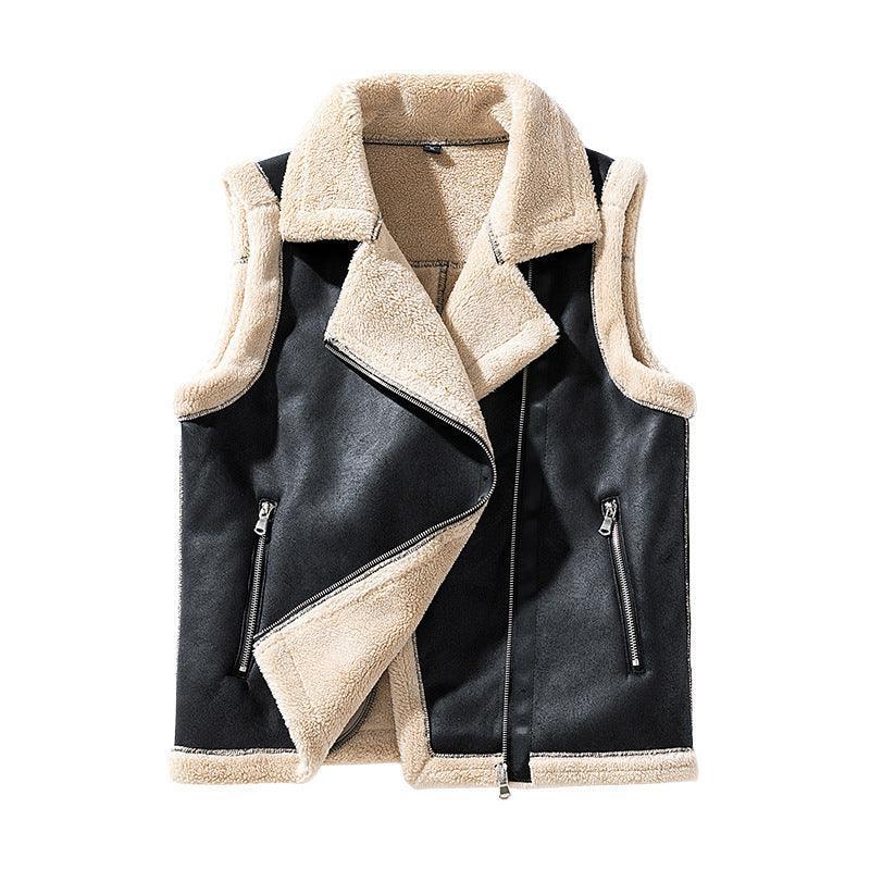 Lambswool Fleece lined Winter Vest Thickened Casual Cardigan - MRC STORETopMy StoreLambswool Fleece lined Winter Vest Thickened Casual Cardigan - MRC STOREMRC STORECJYD190802210JQBlack2XL