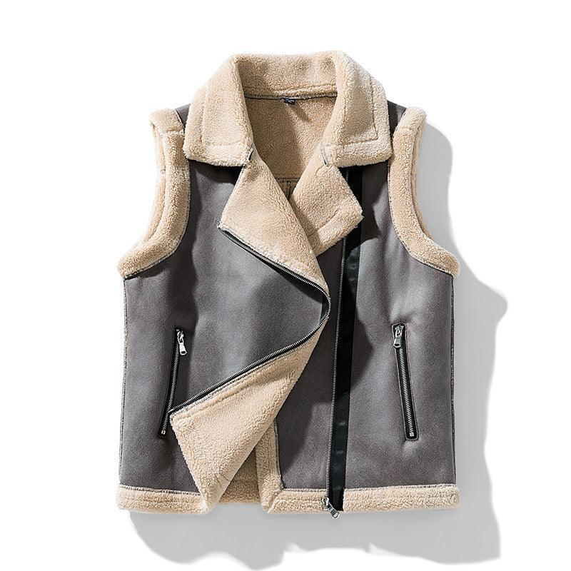 Lambswool Fleece lined Winter Vest Thickened Casual Cardigan - MRC STORETopMy StoreLambswool Fleece lined Winter Vest Thickened Casual Cardigan - MRC STOREMRC STORECJYD190802204DWGray2XL
