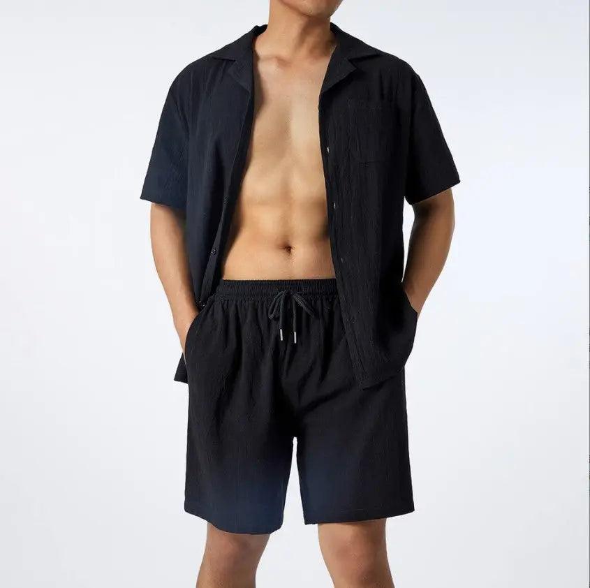 Loose Casual Shirt & Pants Set - MRC STORETopMy StoreLoose Casual Shirt & Pants Set - MRC STOREMRC STORECJDS1788615-Black-2XLBlack2XL