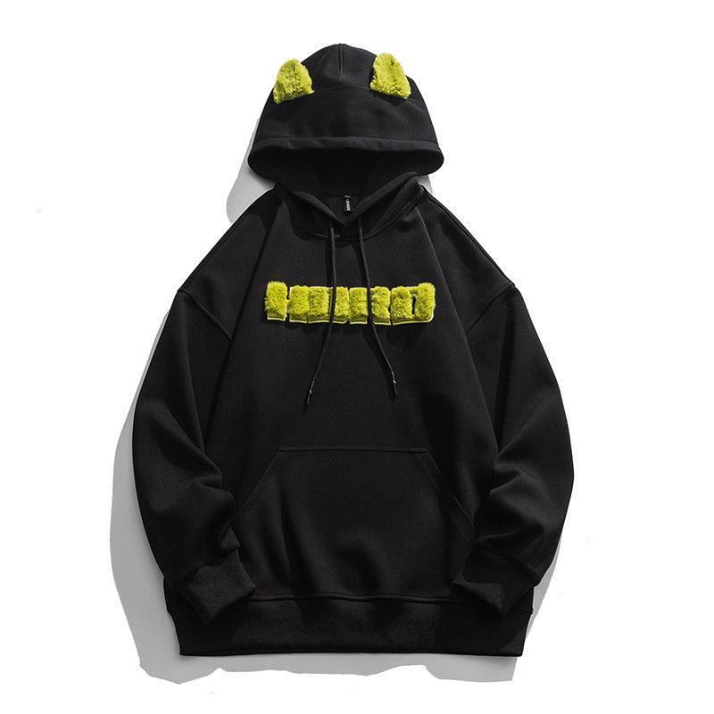 Monogram Embroidery Round Neck Hoodie - MRC STORETopMy StoreMonogram Embroidery Round Neck Hoodie - MRC STOREMRC STORECJWY172061205EVBlack2XL