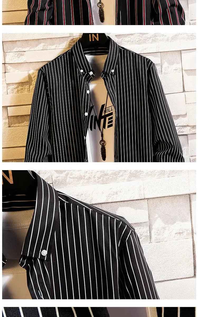 Slim Striped Cardigan Shirt - MRC STOREtopMy StoreSlim Striped Cardigan ShirtMRC STORECJXZ144988032FUBlue and white2XL