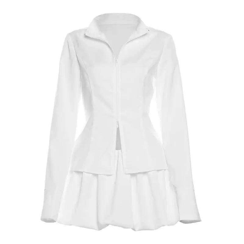 Trendy Long Sleeve Zipper Two Piece Set - MRC STORETopMy StoreTrendy Long Sleeve Zipper Two Piece Set - MRC STOREMRC STORECJLS211498203CXWhite Two PiecesL