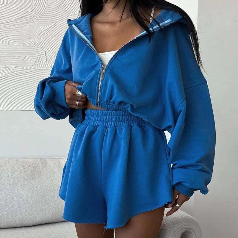 Autumn Leisure Fleece and Shorts Suit - MRC STORETopMy StoreAutumn Leisure Fleece and Shorts Suit - MRC STOREMRC STORECJLS211559612LOBlueL