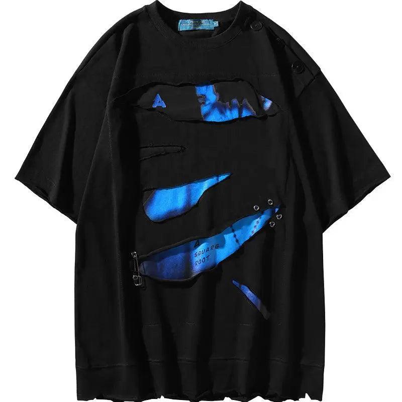 Button Trim Casual T-Shirt - MRC STORETopMy StoreButton Trim Casual T-Shirt - MRC STOREMRC STORECJYH180197003CXBlackL