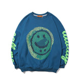 Crew Neck Printed Sweatshirt – Cotton Casual - MRC STORETopMy StoreOversized Smiley Face Graphic Sweatshirt – Bold Black Pullover with Neon Green Print - MRC STOREMRC STORECJNSSYWY03458-Blue-LBlueL