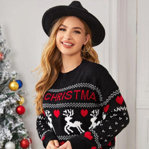 Cute Elk Heart Print Sweater - Christmas Love Deer Pullover - MRC STORETopMy StoreCute Elk Heart Print Sweater - Christmas Love Deer Pullover - MRC STOREMRC STORECJNSSYMY02164-White-LWhiteL