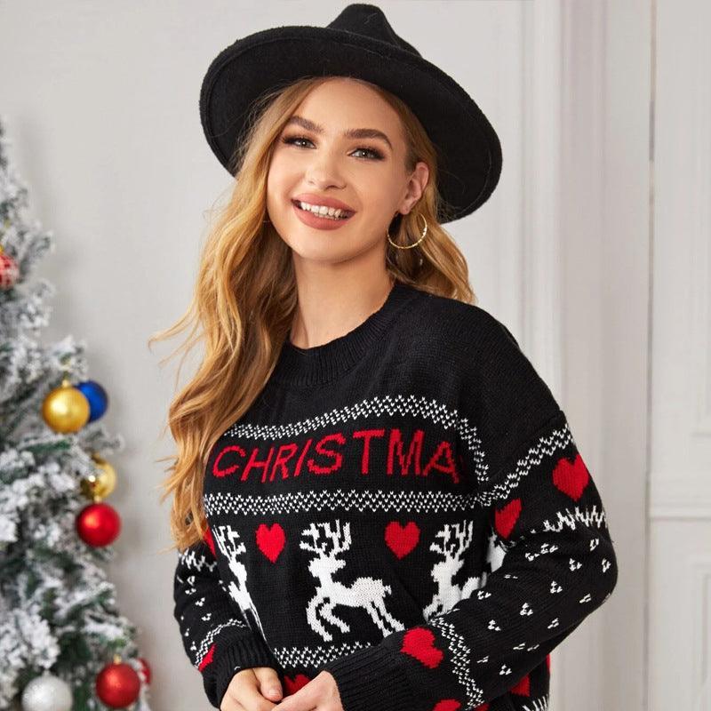 Cute Elk Heart Print Sweater - Christmas Love Deer Pullover - MRC STORETopMy StoreCute Elk Heart Print Sweater - Christmas Love Deer Pullover - MRC STOREMRC STORECJNSSYMY02164-White-LWhiteL