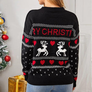 Cute Elk Heart Print Sweater - Christmas Love Deer Pullover - MRC STORETopMy StoreCute Elk Heart Print Sweater - Christmas Love Deer Pullover - MRC STOREMRC STORECJNSSYMY02164-Black-LBlackL