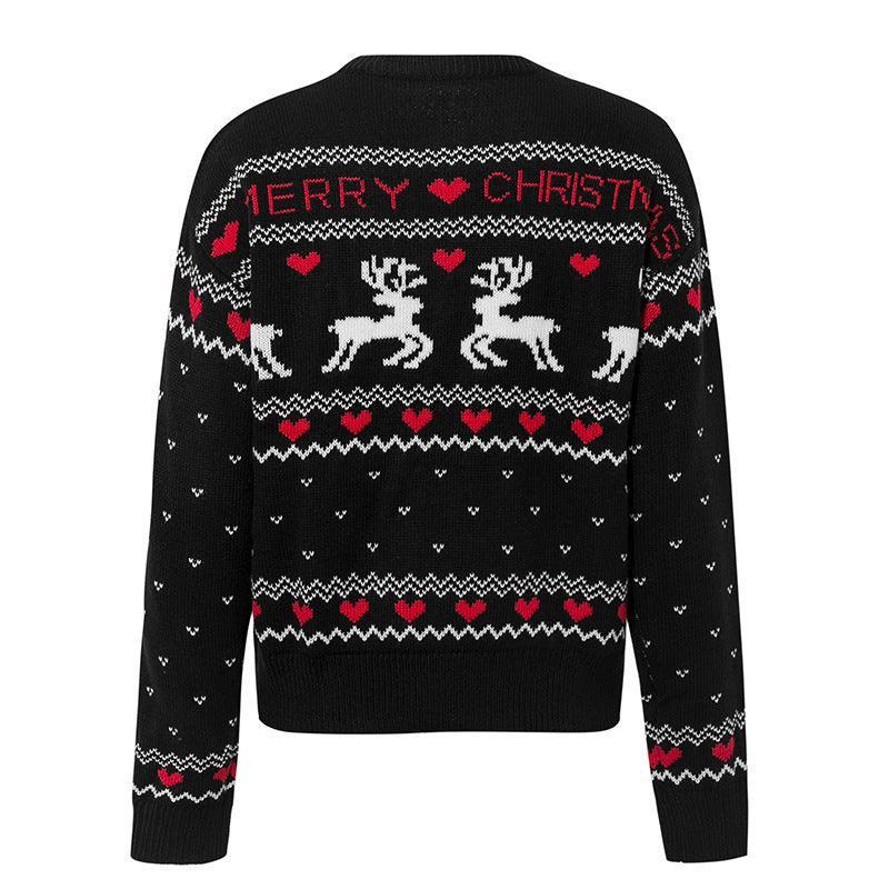 Cute Elk Heart Print Sweater - Christmas Love Deer Pullover - MRC STORETopMy StoreCute Elk Heart Print Sweater - Christmas Love Deer Pullover - MRC STOREMRC STORECJNSSYMY02164-Black-LBlackL