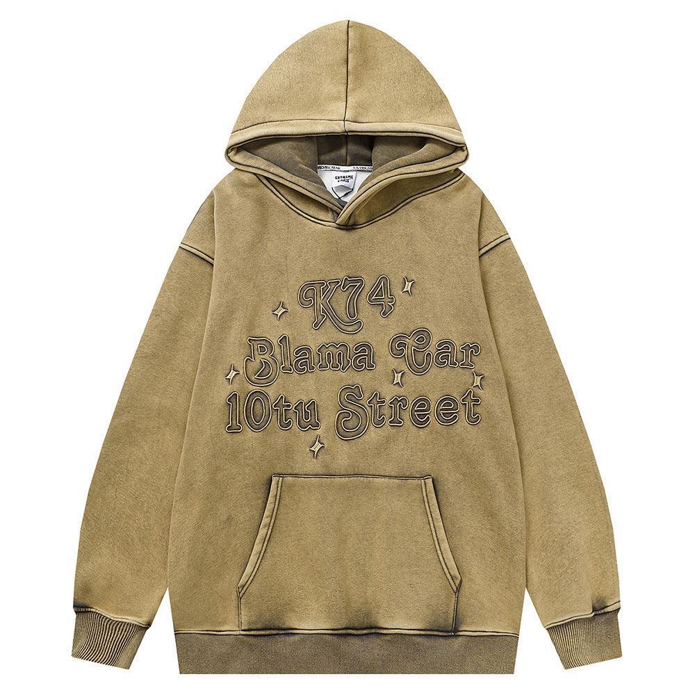 Distressed Fleece - lined essential Hoodie - MRC STORETopMy StoreDistressed Fleece - lined essential Hoodie - MRC STOREMRC STORECJWY193664203CXKhakiL
