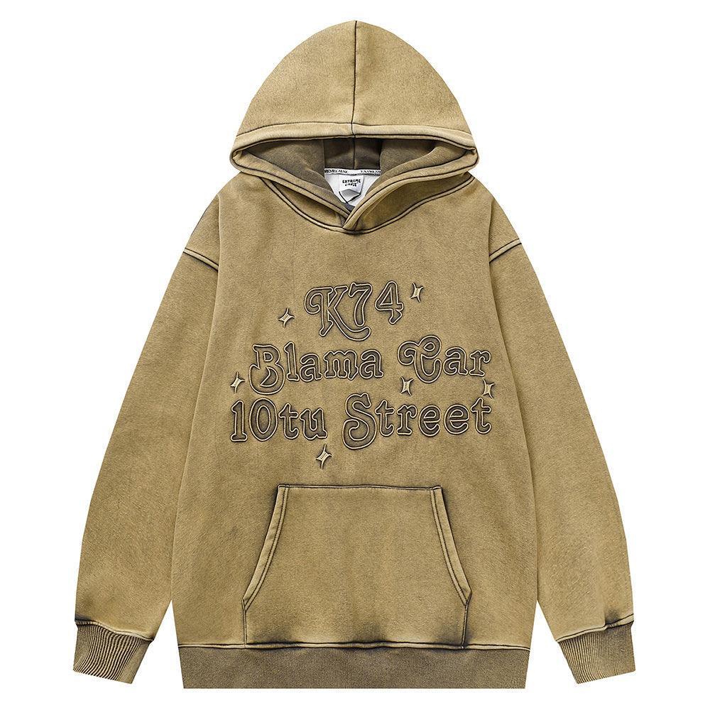 Distressed Fleece - lined essential Hoodie - MRC STORETopMy StoreDistressed Fleece - lined essential Hoodie - MRC STOREMRC STORECJWY193664203CXKhakiL