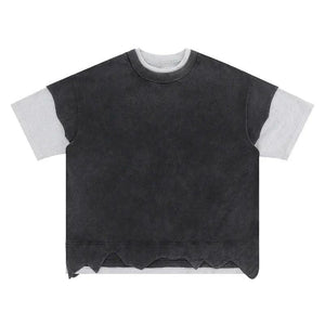 Distressed Retro Patchwork Vintage T-Shirt - MRC STORETopMy StoreDistressed Retro Patchwork Vintage T-Shirt - MRC STOREMRC STORECJYH206181602BYBlackL