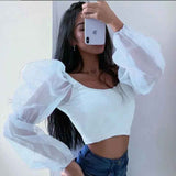 Elastic sleeve top - MRC STOREtopMy StoreElastic sleeve topMRC STORECJNSSYCS03936-White-LWhiteL