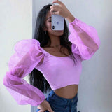 Elastic sleeve top - MRC STOREtopMy StoreElastic sleeve topMRC STORECJNSSYCS03936-Purple-LPurpleL
