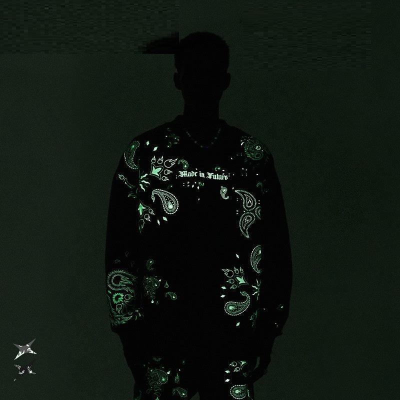 Glow Night Cashew Flower Printing Fleece Sweater - MRC STORETopMy StoreGlow Night Cashew Flower Printing Fleece Sweater - MRC STOREMRC STORECJMS157932902BYBlackL