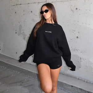 High Waist Printed Tight Shorts & Long Sleeve Top Set - MRC STORETopMy StoreHigh Waist Printed Tight Shorts & Long Sleeve Top Set - MRC STOREMRC STORECJLS211707003CXBlackL