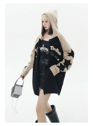 Loose Hooded Zip Cardigan - MRC STORETopMy StoreLoose Hooded Zip Cardigan - MRC STOREMRC STORECJYD197531502BYBlackL