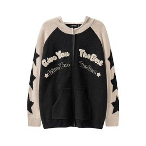 Loose Hooded Zip Cardigan - MRC STORETopMy StoreLoose Hooded Zip Cardigan - MRC STOREMRC STORECJYD197531502BYBlackL