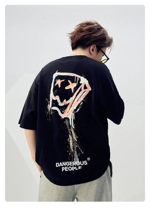Loose Splash - Ink Paper Bag Graphic Tee - MRC STORETopMy StoreLoose Splash - Ink Paper Bag Graphic Tee - MRC STOREMRC STORECJYH210658506FUWhiteL