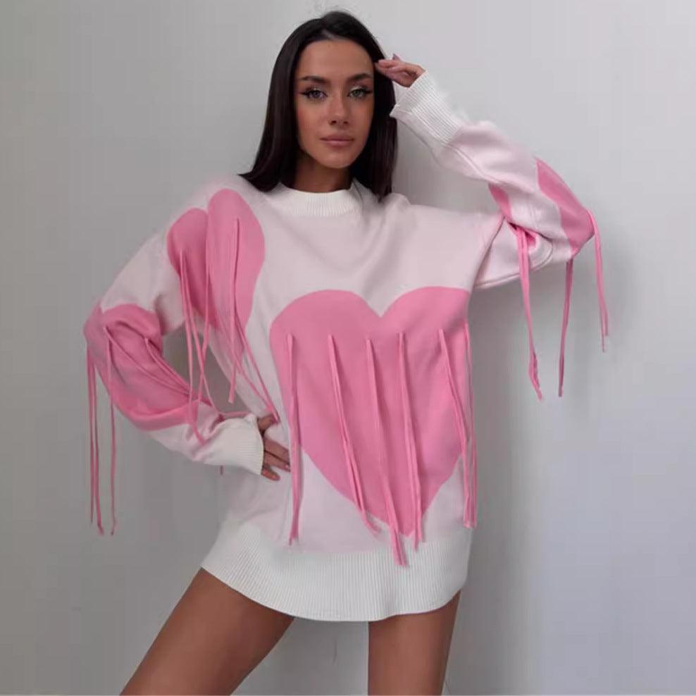Love Pattern Round Neck Pullover Sweater - MRC STORETopMy StoreLove Pattern Round Neck Pullover Sweater - MRC STOREMRC STORECJMY213199015OLBlackL