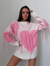 Love Pattern Round Neck Pullover Sweater - MRC STORETopMy StoreLove Pattern Round Neck Pullover Sweater - MRC STOREMRC STORECJMY213199003CXPinkL