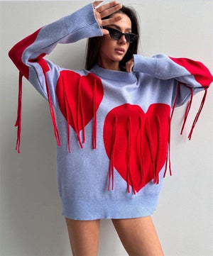 Love Pattern Round Neck Pullover Sweater - MRC STORETopMy StoreLove Pattern Round Neck Pullover Sweater - MRC STOREMRC STORECJMY213199012LOBlueL